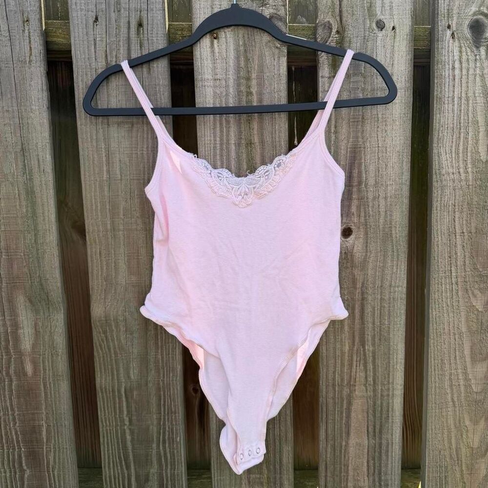Vintage Fredericks of Hollywood Cotton Bodysuit Pink